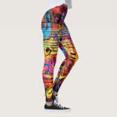 Graffiti muzieknoten Leggings (Rechts)