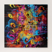 Graffiti muzieknoten puzzel (Horizontaal)