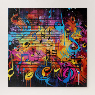 Graffiti muzieknoten puzzel