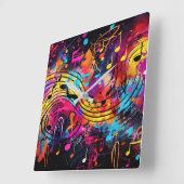 Graffiti muzieknoten wandklok (Hoek)