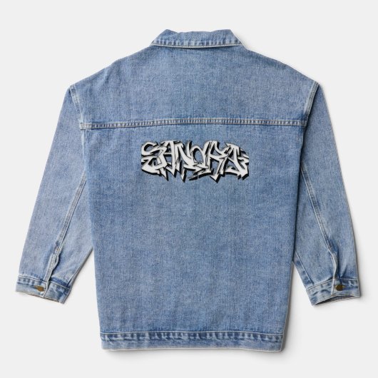 Graffiti Naam Jassen Denim Jacket (Achterkant)