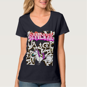 Graffiti Naam Sandra & Eenhoring Boerende T-shirt
