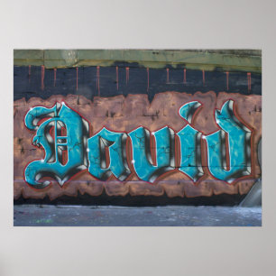 Graffiti Name Tag: David Poster