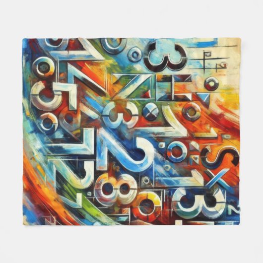 Graffiti Nummers Fleece Deken (Voorkant (Horizontaal))