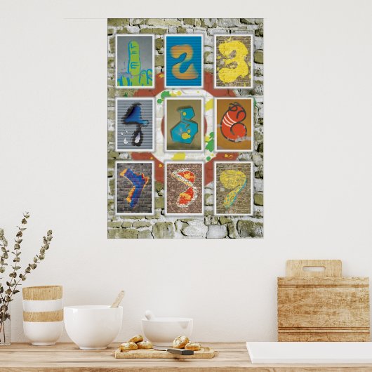 Graffiti-nummers Poster (Keuken)