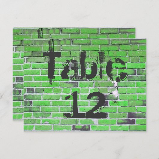 Graffiti-nummers voor groene brick briefkaart (Voorkant / Achterkant)