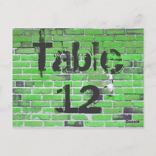 Graffiti-nummers voor groene brick briefkaart (Achterkant)