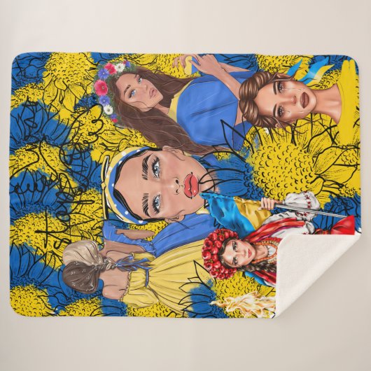 Graffiti Oekraïne Stop oorlog Sherpa Deken (Voorkant (horizontaal))