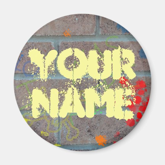 Graffiti op baksteen magneet (Voorkant)