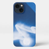 Graffiti op blauw Hoesje-Mate iPhone Hoesje (Achterkant)