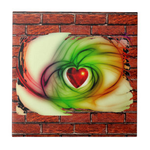 GRAFFITI OP DE MUUR: HET HART ~ VAN DE KUNSTENAAR TEGELTJE