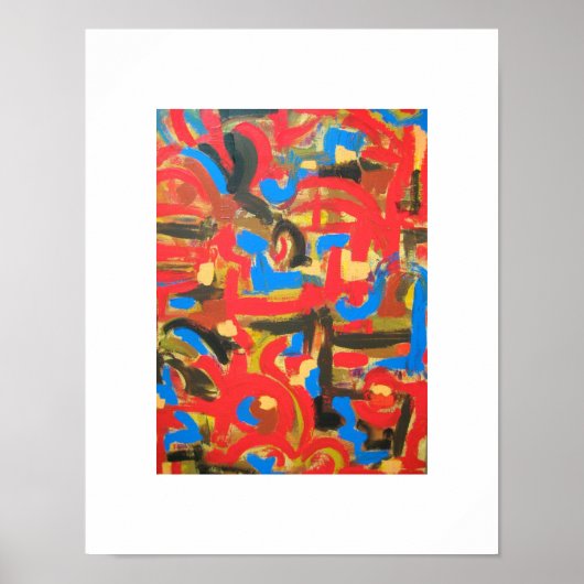 Graffiti op de zolder - Handgeschilderde abstracte Poster (Voorkant)
