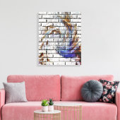 GRAFFITI OP EEN STENEN MUUR CANVAS AFDRUK (Insitu (Woonkamer))