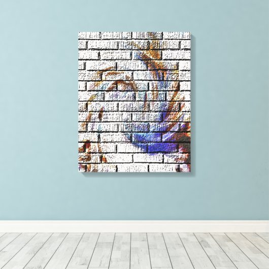 GRAFFITI OP EEN STENEN MUUR CANVAS AFDRUK (Insitu (Houten vloer))