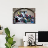 Graffiti op Stadtbahnbogen, Wenen Oostenrijk Poster (Thuiskantoor)