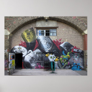 Graffiti op Stadtbahnbogen, Wenen Oostenrijk Poster