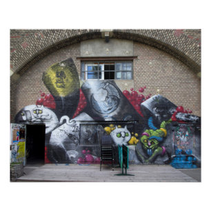Graffiti op Stadtbahnbogen, Wien Österreich Perfect Poster
