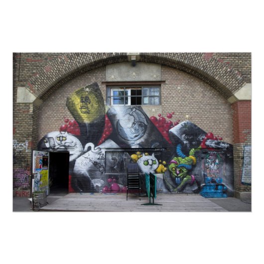 Graffiti op Stadtbahnbogen, Wien Österreich Poster (Voorkant)