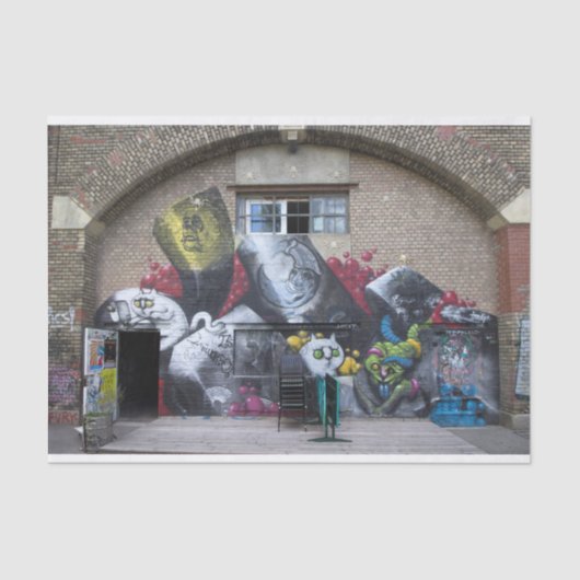 Graffiti op Stadtbahnbogen, Wien Österreich Tissuepapier (Voorkant)