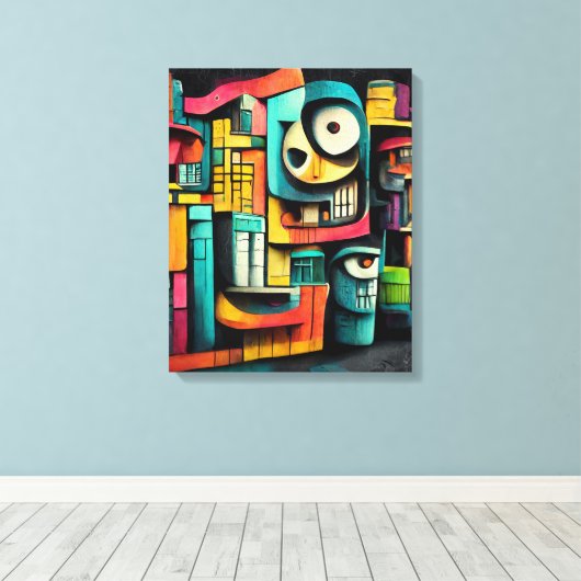 Graffiti op zwarte achtergrond 3d schilderen canvas afdruk (Insitu (Houten vloer))