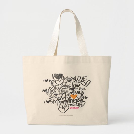 Graffiti Oranje Grote Tote Bag (Voorkant)