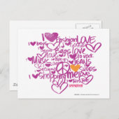 Graffiti Oranje/Paars Briefkaart (Voorkant / Achterkant)