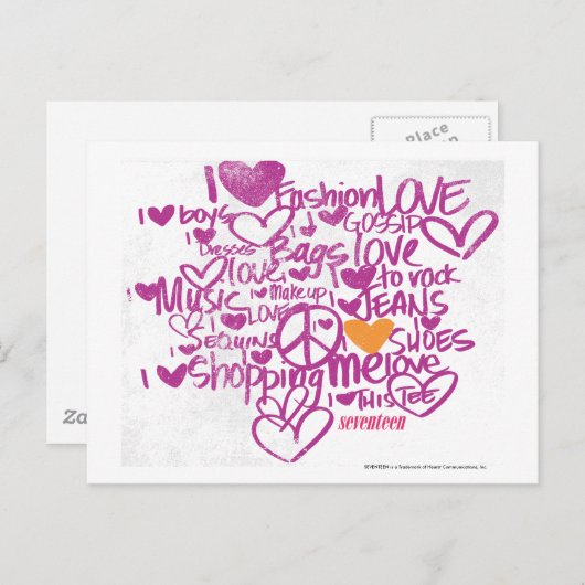 Graffiti Oranje/Paars Briefkaart (Voorkant / Achterkant)