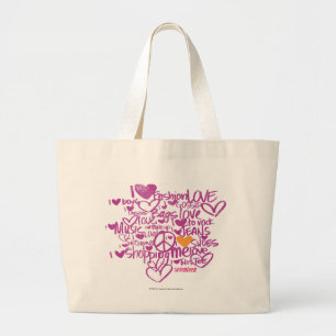 Graffiti Oranje/Paars Grote Tote Bag