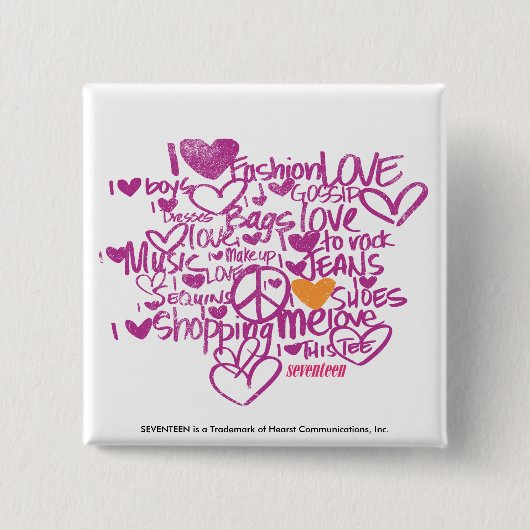 Graffiti Oranje/Paars Vierkante Button 5,1 Cm (Voorkant)