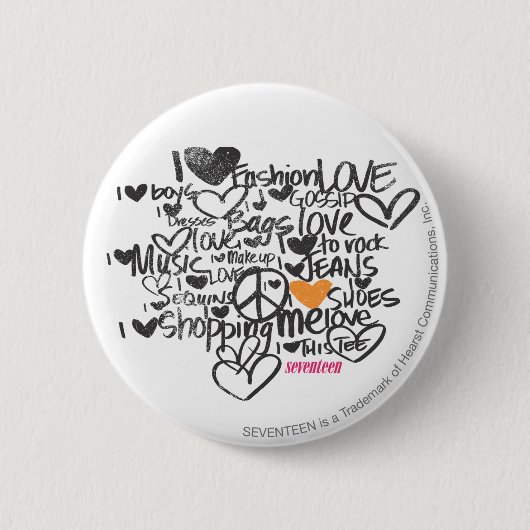 Graffiti Oranje Ronde Button 5,7 Cm (Voorkant)