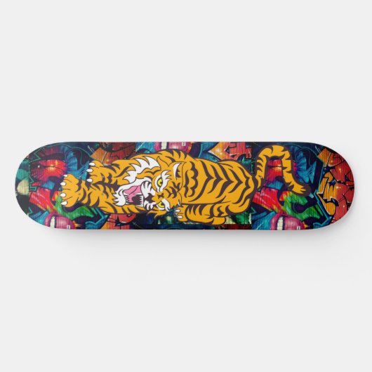 Graffiti Oranje tijger, aangepast aan het skateboa Persoonlijk Skateboard (Horizontaal)
