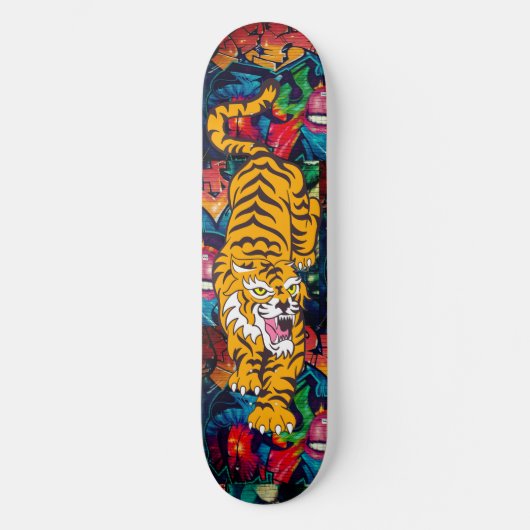 Graffiti Oranje tijger, aangepast aan het skateboa Persoonlijk Skateboard (Voorkant)