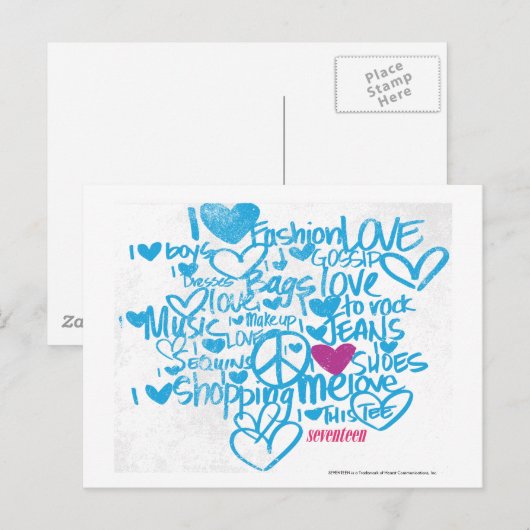 Graffiti Paars/Aqua Briefkaart (Voorkant / Achterkant)