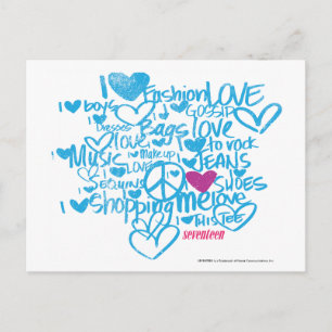 Graffiti Paars/Aqua Briefkaart