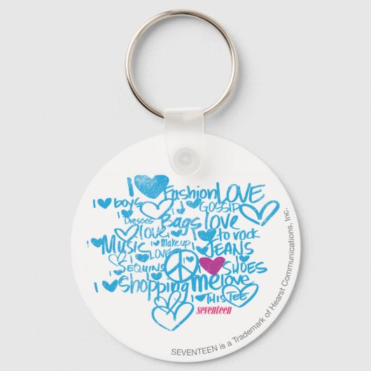 Graffiti Paars/Aqua Sleutelhanger (Voorkant)