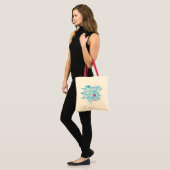 Graffiti Paars/Aqua Tote Bag (Voorkant (model))