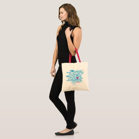 Graffiti Paars/Aqua Tote Bag (Voorkant (model))