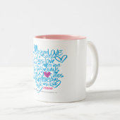 Graffiti Paars/Aqua Tweekleurige Koffiemok (Voorkant rechts)