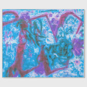 Graffiti Paars Blue Urban Street Pained Wall Art Cadeaupapier (Vlak)