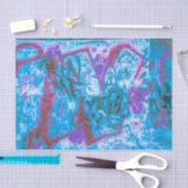 Graffiti Paars Blue Urban Street Pained Wall Art Tissuepapier (Craft)