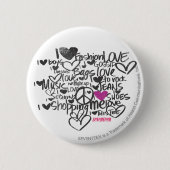 Graffiti Paars Ronde Button 5,7 Cm (Voorkant)