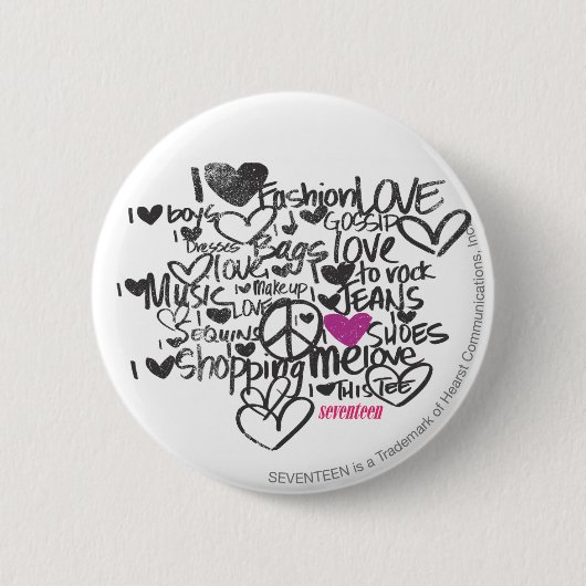 Graffiti Paars Ronde Button 5,7 Cm (Voorkant)