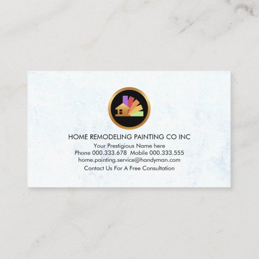 Graffiti Paint Splatter Gold Home Brush Visitekaartje (Achterkant)