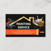 Graffiti Paint Splatter Gold Home Brush Visitekaartje (Voorkant)