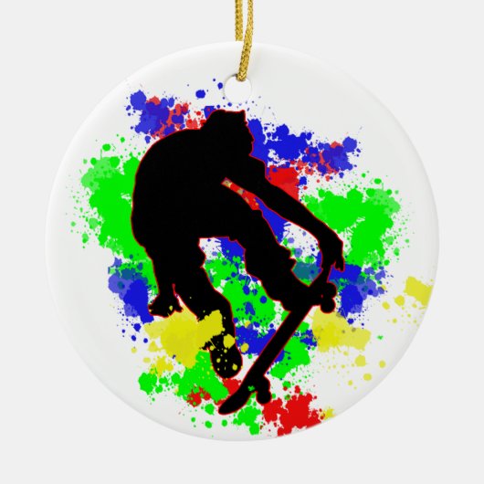 Graffiti Paint Splotches Skater Keramisch Ornament (Voorkant)