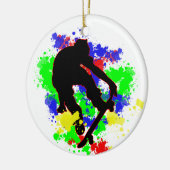 Graffiti Paint Splotches Skater Keramisch Ornament (Links)