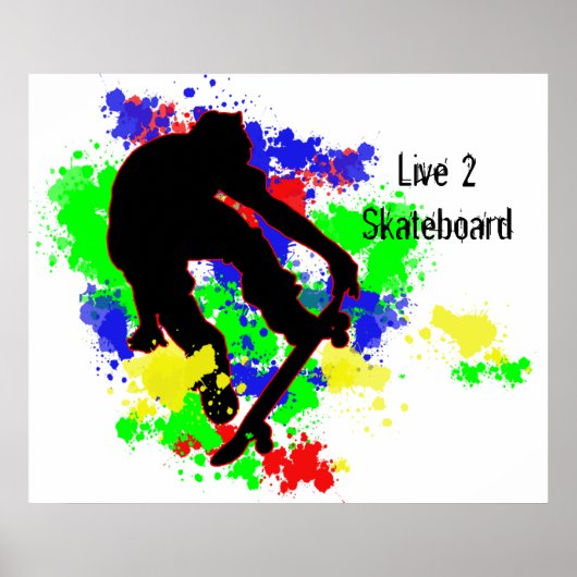 Graffiti Paint Splotches Skater Poster (Voorkant)
