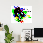 Graffiti Paint Splotches Skater Poster (Thuiskantoor)
