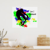 Graffiti Paint Splotches Skater Poster (Keuken)