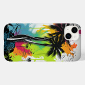 Graffiti palmboom Case-Mate iPhone case (Achterkant (horizontaal))